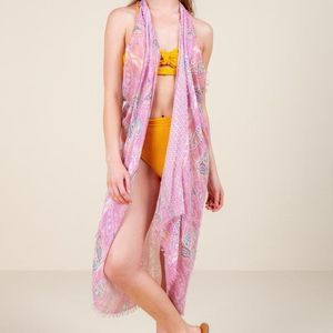 Chic Pink Paisley Swim Coverup